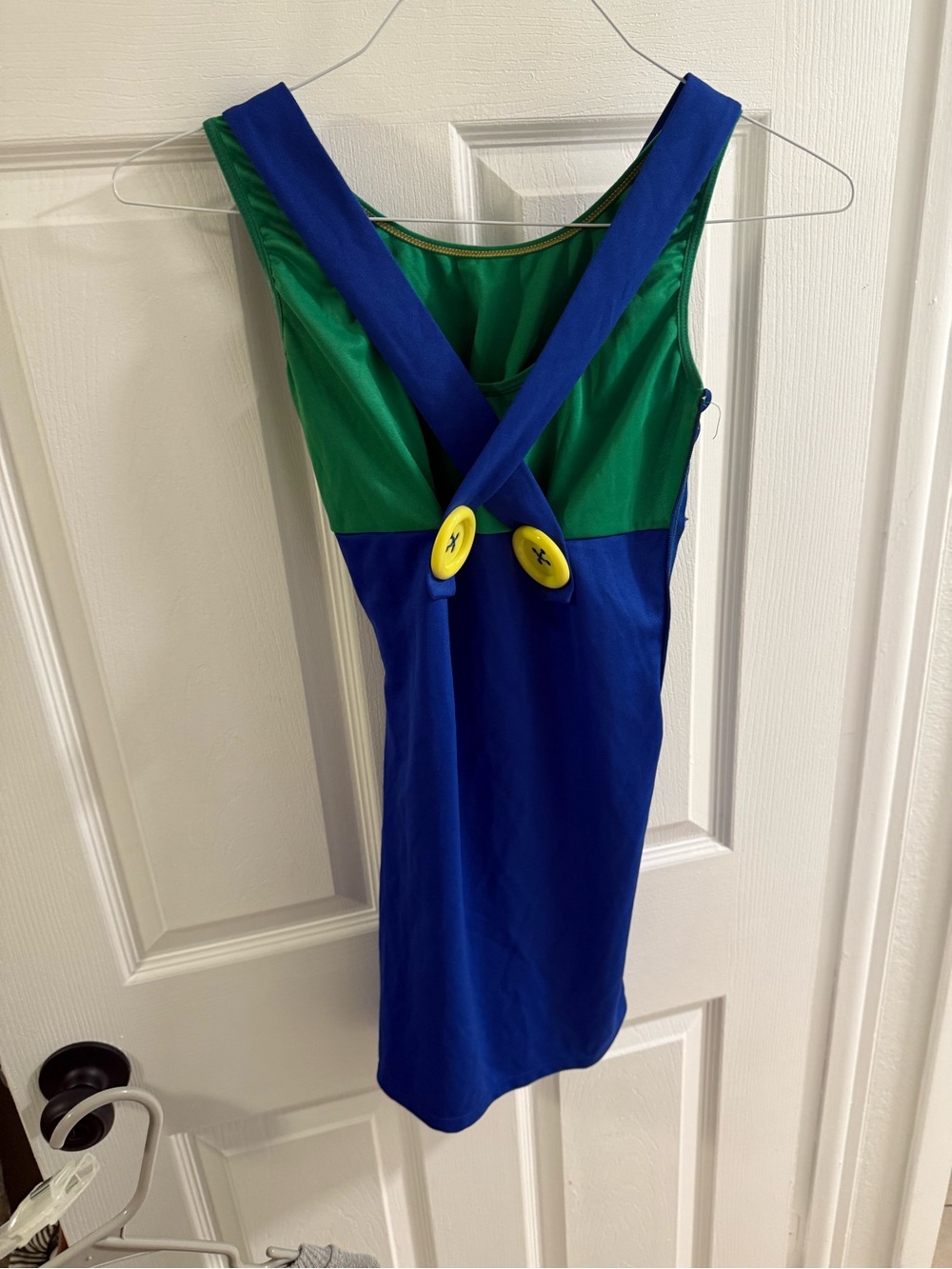Blue & Green Strappy Button-Accent Women's Dress 👗